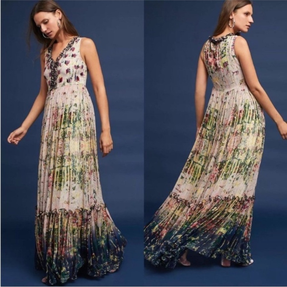 Floral Maxi Dress, Bhanuni by Jyoti Maxi Dress from Anthropologie, Size 8